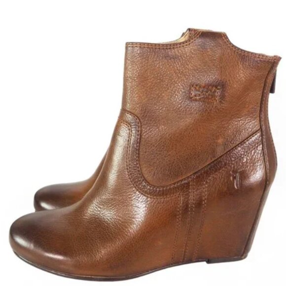 Frye Carson Hidden Wedge Bootie Ankle Boots - Picture 1 of 16